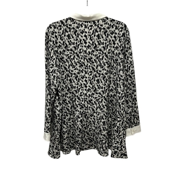 Issac Mizrahi live qvc black & white button down blouse size 20W NWOT - Picture 2 of 6